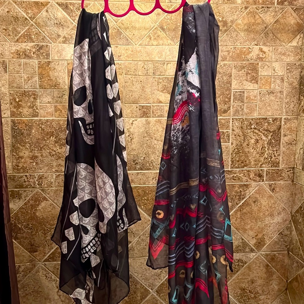 Long sheer skull scarfs/cover ups